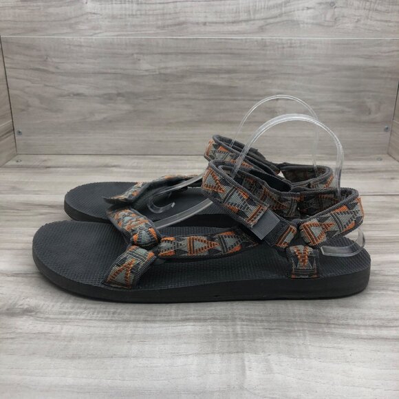 Teva Sandals Mens 13 Original Gray Nylon Webbing Hook and Loop Outdoor Shoes main image 9